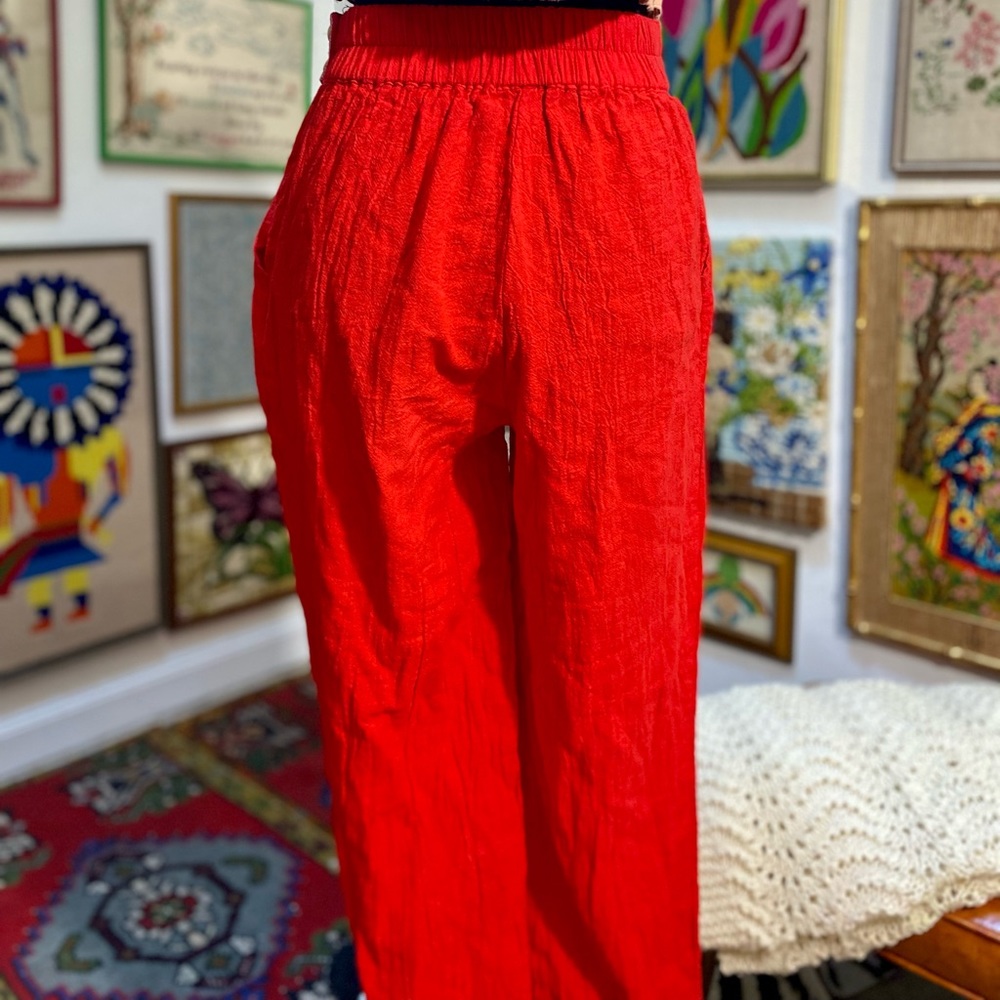 Vintage Red Studded Beaded Embellished Southwestern Lounge Comfy Pants Anthro - Picture 5 of 10
